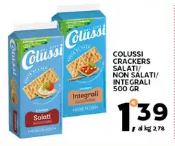 Extra Supermercati Colussi crackers salati/ non salati/ integrali offerta