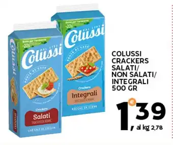 Extra Supermercati Colussi crackers salati/ non salati/ integrali offerta