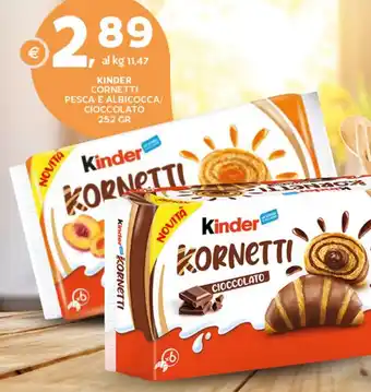 Extra Supermercati Kinder cornetti pesca e albicocca/ cioccolato offerta