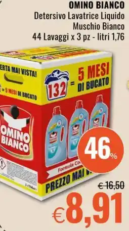 Famila OMINO BIANCO Detersivo Lavatrice Liquido Muschio Bianco offerta