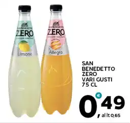 Extra Supermercati San benedetto zero vari gusti offerta