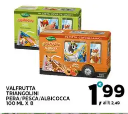 Extra Supermercati Valfrutta triangolini pera/pesca/albicocca offerta