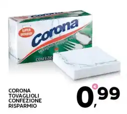 Extra Supermercati Corona tovaglioli confezione risparmio offerta