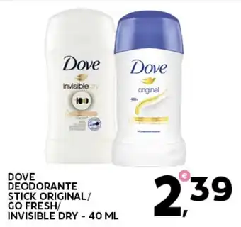 Extra Supermercati Dove deodorante stick original/ go fresh/ invisible dry offerta