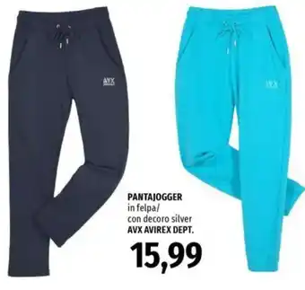 Famila PANTAJOGGER in felpa/ con decoro silver AVX AVIREX DEPT. offerta