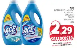 Eté Ace detersivo liquido classico colorati talco offerta