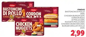 Eté Findus bastoncini di pollo chicken burger cordon bleu di pollo offerta