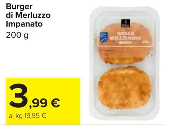 Carrefour Burger di Merluzzo Impanato offerta