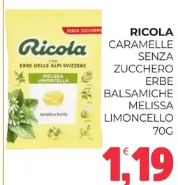 Eté Ricola caramelle senza zucchero erbe balsamiche melissa limoncello offerta