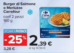 Carrefour Burger di Salmone o Merluzzo Carrefour offerta