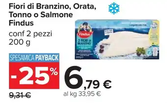 Carrefour Fiori di Branzino, Orata, Tonno o Salmone Findus offerta