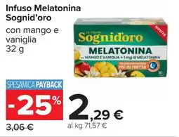 Carrefour Infuso Melatonina Sognid'oro offerta