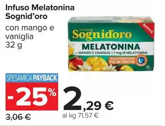 Carrefour Infuso Melatonina Sognid'oro offerta