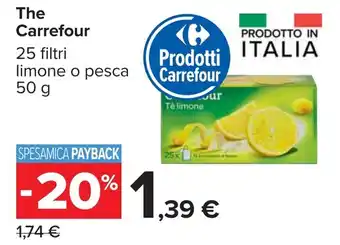 Carrefour The Carrefour 25 filtri limone o pesca offerta