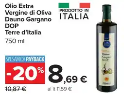 Carrefour Olio Extra Vergine di Oliva Dauno Gargano DOP Terre d'Italia offerta