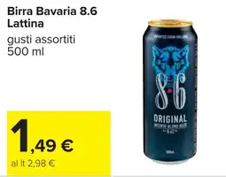 Carrefour Birra Bavaria 8.6 Lattina offerta