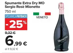 Carrefour Spumante Extra Dry MO Sergio Rosè Mionetto offerta