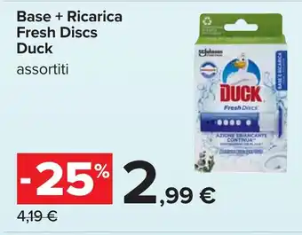 Carrefour Base + Ricarica Fresh Discs Duck offerta