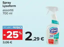 Carrefour Spray Lysoform offerta