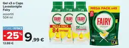 Carrefour Gel x3 o Caps Lavastoviglie Fairy offerta