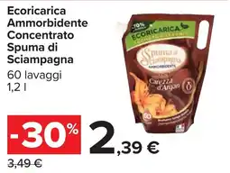 Carrefour Ecoricarica Ammorbidente Concentrato Spuma di Sciampagna offerta