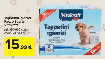 Carrefour Tappetini Igienici Pacco Scorta Vitakraft offerta