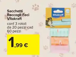 Carrefour Sacchetti Raccogli Feci Vitakraft offerta