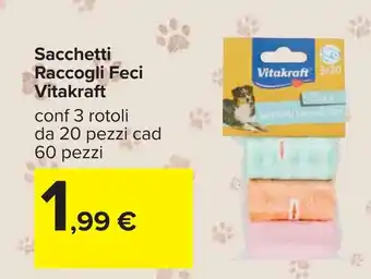 Carrefour Sacchetti Raccogli Feci Vitakraft offerta