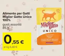 Carrefour Alimento per Gatti Miglior Gatto Unico 100% offerta