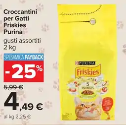 Carrefour Croccantini per Gatti Friskies Purina offerta