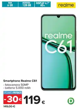 Carrefour Smartphone Realme C61 offerta