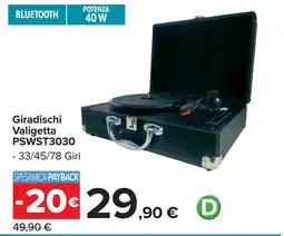 Carrefour Giradischi Valigetta PSWST3030 offerta