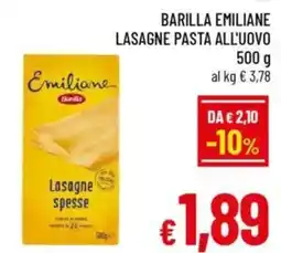 A&O Barilla emiliane lasagne pasta all'uovo offerta