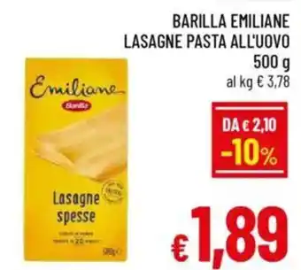 A&O Barilla emiliane lasagne pasta all'uovo offerta