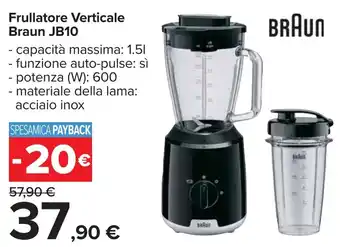 Carrefour Frullatore Verticale Braun JB10 offerta