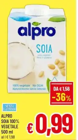 A&O Alpro soia 100% vegetale offerta