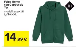 Carrefour Felpa Uomo con Cappuccio Tex offerta