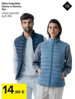 Carrefour Gilet Imbottito Uomo o Donna Tex offerta