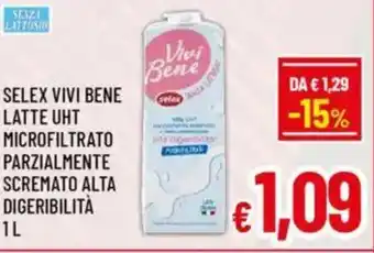 A&O Selex vivi bene latte uht microfiltrato parzialmente scremato alta digeribilità offerta