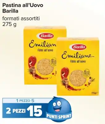 Carrefour Pastina all'Uovo Barilla offerta