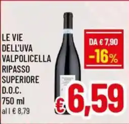 A&O Le vie dell'uva valpolicella ripasso superiore d.o.c. offerta