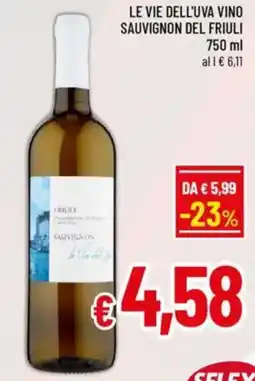 A&O Le vie dell'uva vino sauvignon del friuli offerta