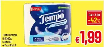 A&O Tempo carta igienica comfort 4 maxi rotoli offerta