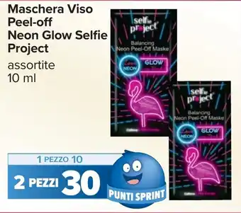 Carrefour Maschera Viso Peel-off Neon Glow Selfie Project offerta