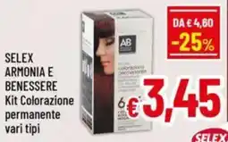 A&O Selex armonia e benessere kit colorazione permanente vari tipi offerta