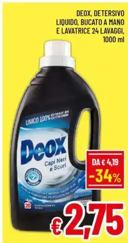 A&O Deox, detersivo liquido, bucato a mano e lavatrice 24 lavaggi, offerta