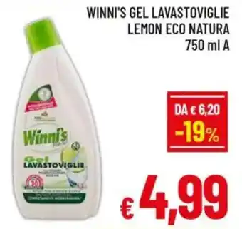 A&O Winni's gel lavastoviglie lemon eco natura offerta