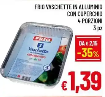 A&O Frio vaschette in alluminio con coperchio 4 porzioni 3 pz offerta