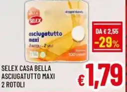 A&O Selex casa bella asciugatutto maxi 2 rotoli offerta