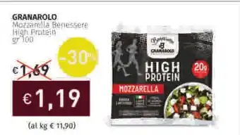 Prezzemolo e Vitale Granarolo mozzarella benessere high protein offerta